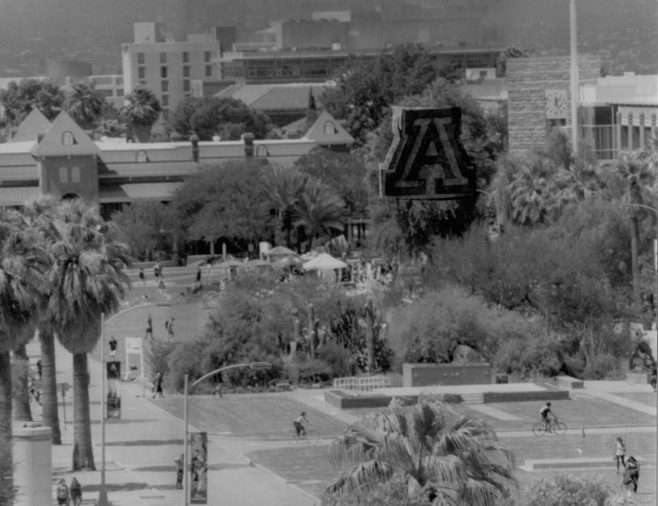 The University of Arizona mall with double exposure 'A'
